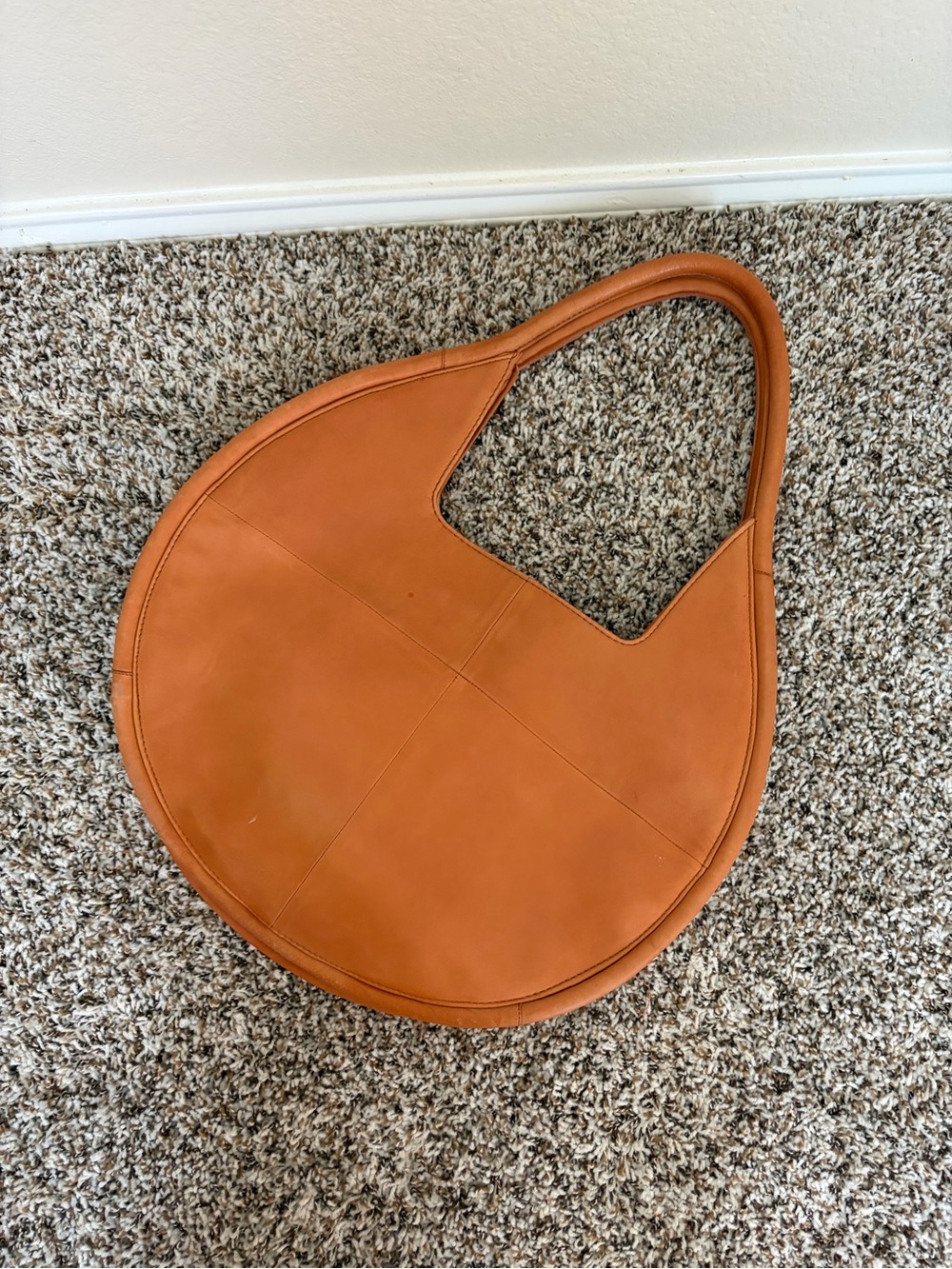 Anthropologie Circular Tote Bag in Cognac Brown - Picture 4 of 10